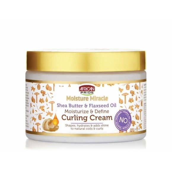 New African Pride Moisture Miracle Shea Butter & Flaxseed Oil Curling Cream 12oz - Picture 1 of 3